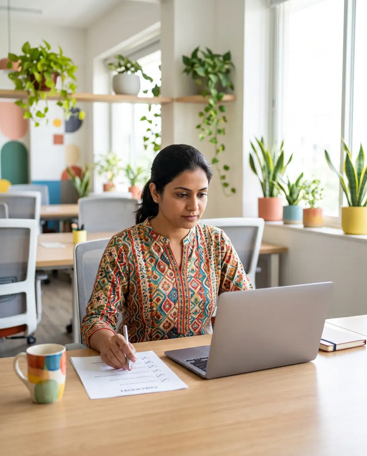A research analyst reviewing survey results on screen