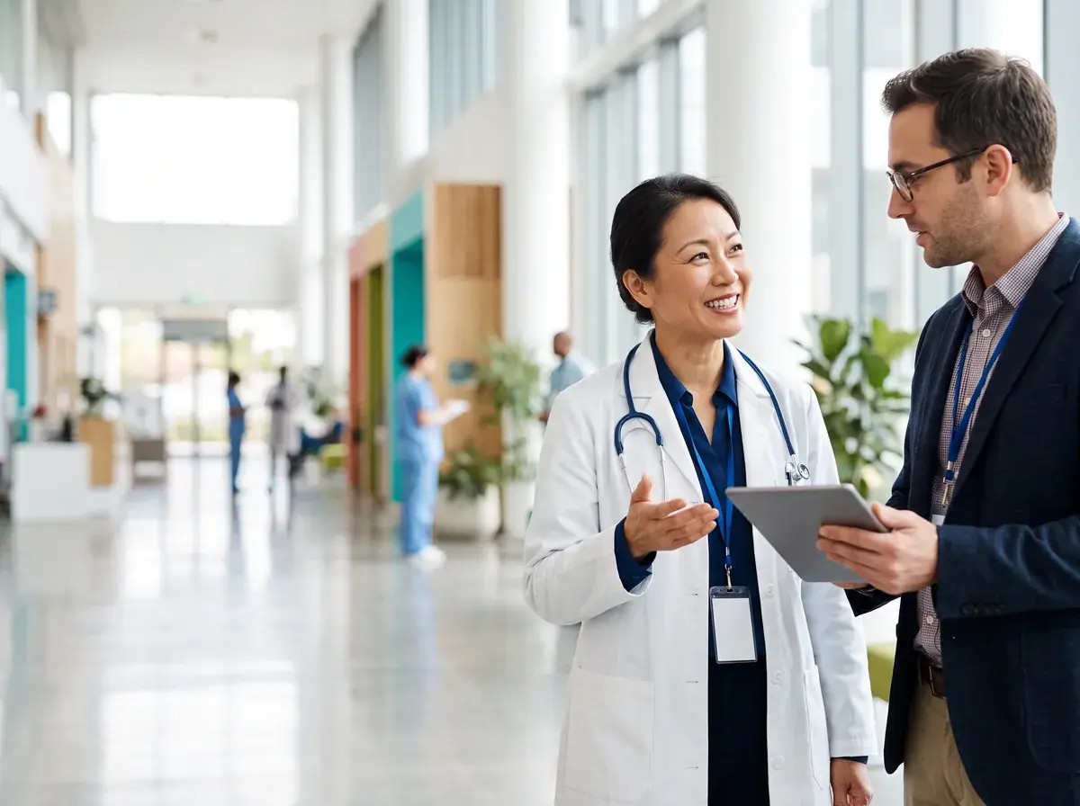 A doctor taking part in a healthcare market research interview