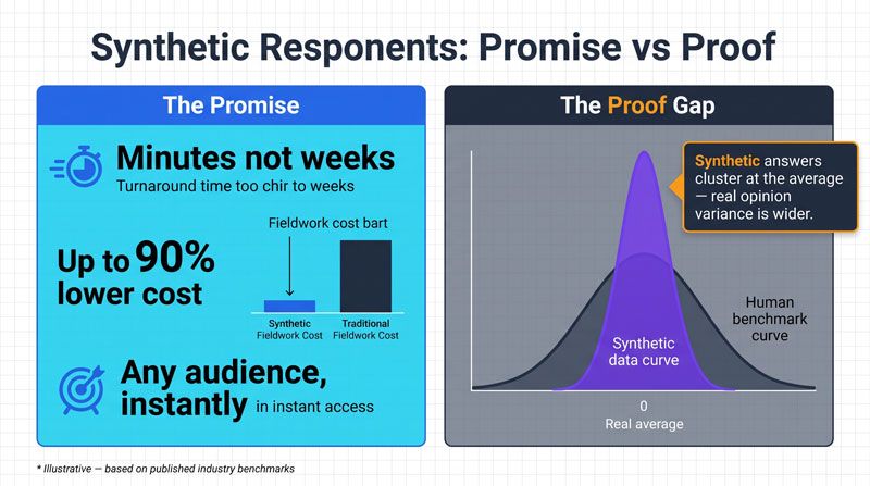 Synthetic respondents - AI-generated survey data promise vs accuracy statistics | Research and Metric