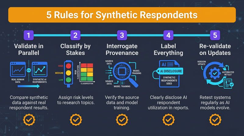 Synthetic respondents 5 best-practice rules for responsible adoption | Research and Metric