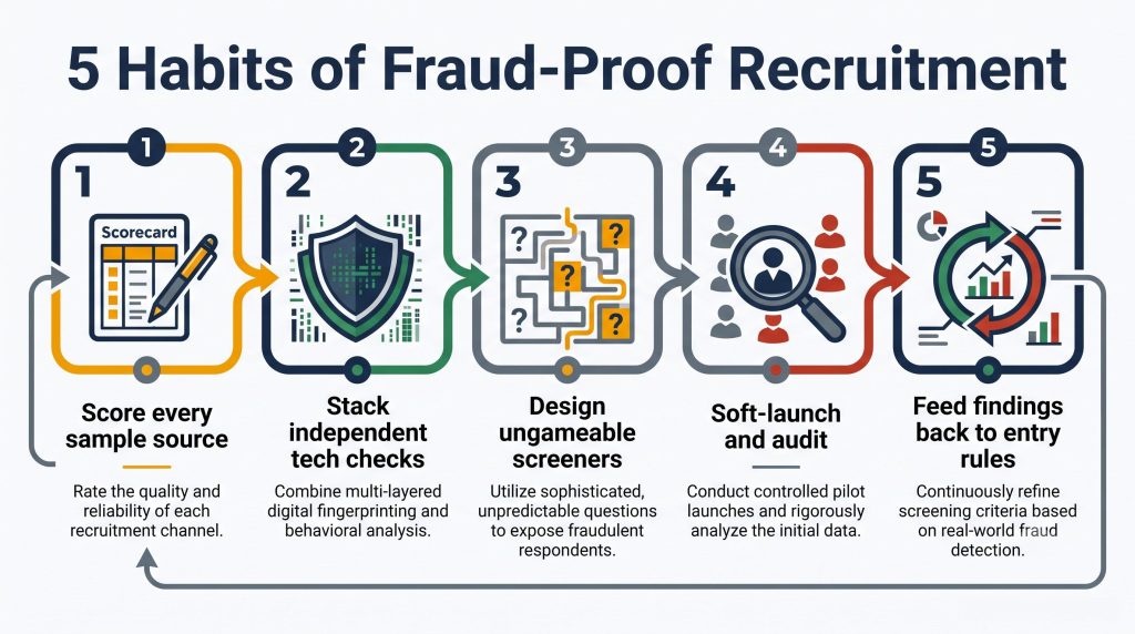 Respondent screening best practices checklist for survey fraud prevention | Research and Metric
