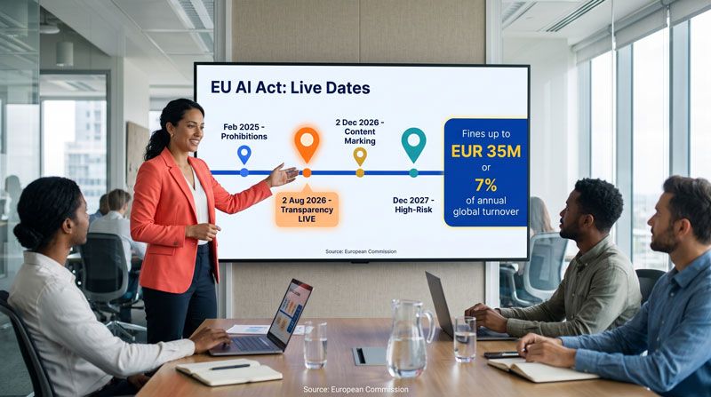 EU AI Act compliance timeline and penalty tiers from 2025 to 2028 | Research and Metric