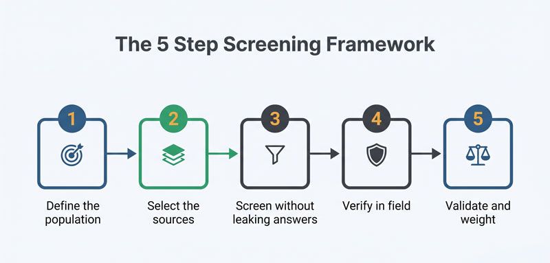 Screening questions framework in five steps | Research and Metric