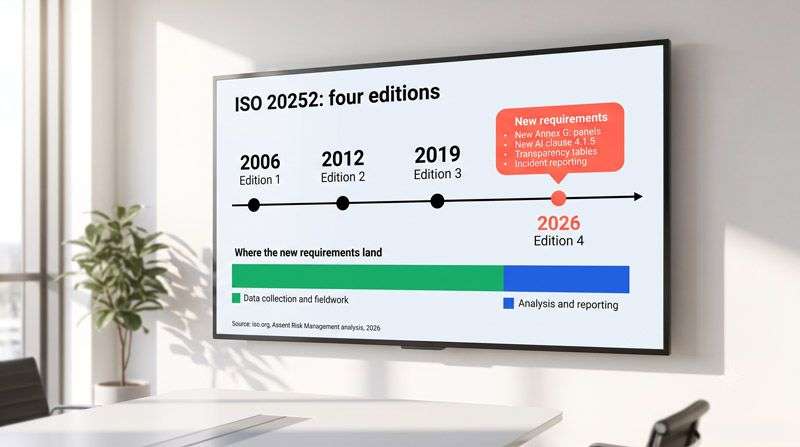 Fieldwork quality - timeline of ISO 20252 editions from 2006 to 2026 | Research and Metric